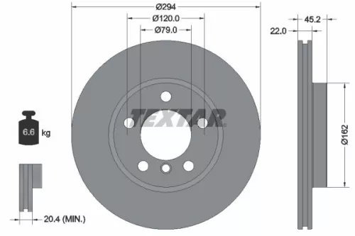1x  TEXTAR Brake Disc