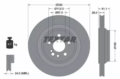 TEXTAR TEXTAR (92278303) 1x TEXTAR 92278303 Brake Disc 
