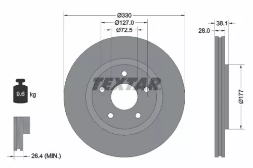 1x  TEXTAR Brake Disc