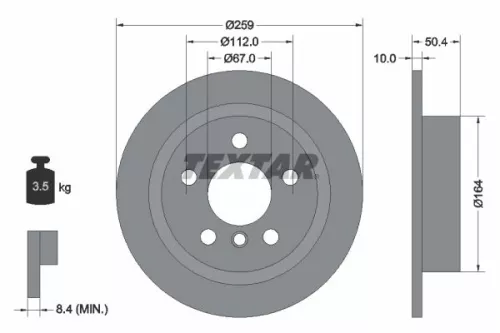 TEXTAR TEXTAR (92279303) 1x  TEXTAR Brake Disc 