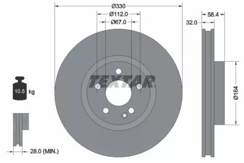 TEXTAR TEXTAR (92279403) 1x TEXTAR 92279403 Brake Disc 