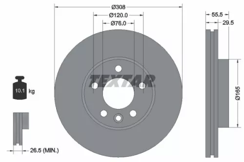 1x  TEXTAR Brake Disc 92279505 308