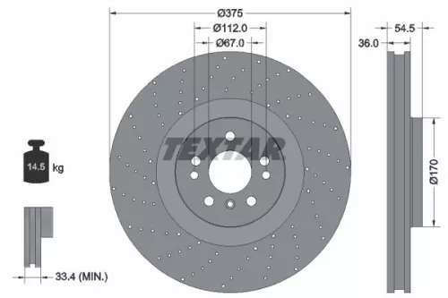 TEXTAR TEXTAR (92279805) 1x TEXTAR 92279805 Brake Disc 