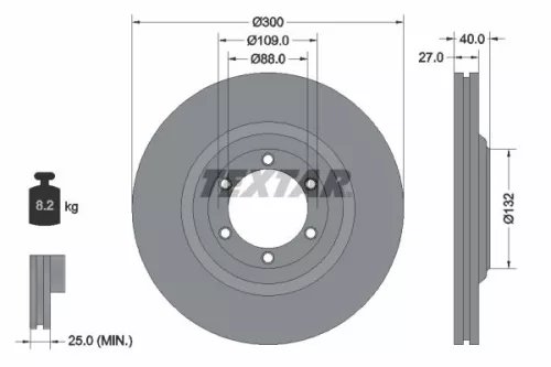 TEXTAR TEXTAR (92282403) 1x  TEXTAR Brake Disc 