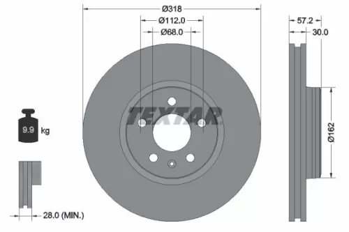 1x  TEXTAR Brake Disc