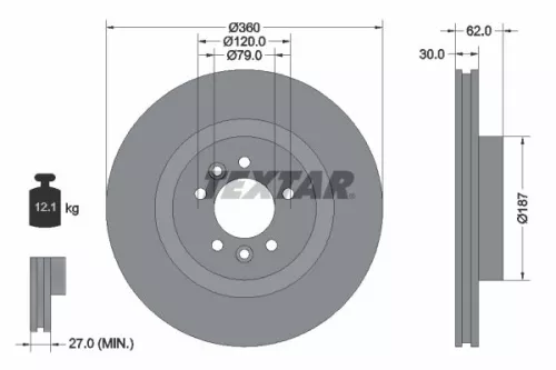 TEXTAR TEXTAR (92283205) 1x  TEXTAR Brake Disc 
