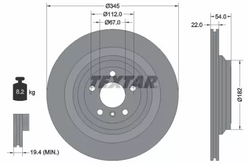 TEXTAR TEXTAR (92284003) 1x  TEXTAR Brake Disc 