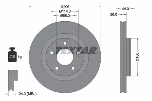 TEXTAR TEXTAR (92285905) 1x TEXTAR 92285905 Brake Disc 