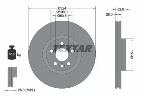 TEXTAR TEXTAR (92293205) 1x TEXTAR 92293205 Brake Disc 