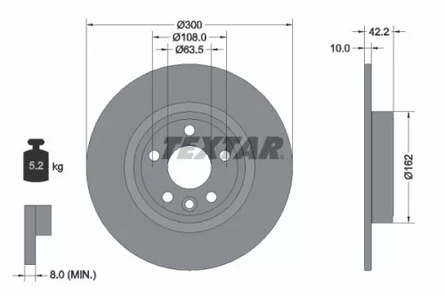 TEXTAR TEXTAR (92293803) 1x TEXTAR 92293803 Brake Disc 