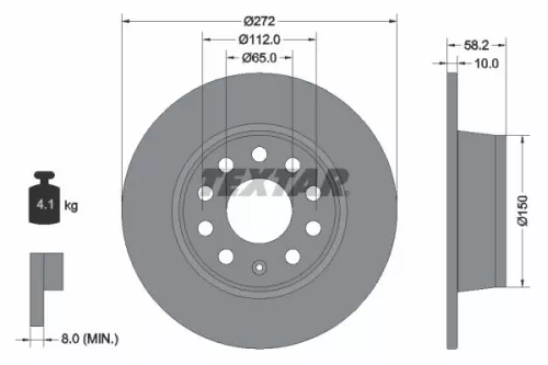 TEXTAR TEXTAR (92300003) 1x TEXTAR 92300003 Brake Disc 