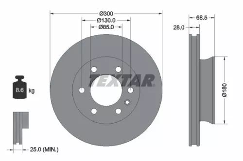 TEXTAR TEXTAR (92301203) 1x  TEXTAR Brake Disc 
