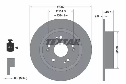 1x TEXTAR 92301603 Brake Disc