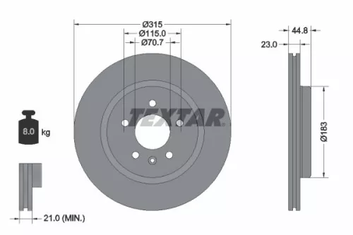 TEXTAR TEXTAR (92305603) 1x TEXTAR 92305603 Brake Disc 