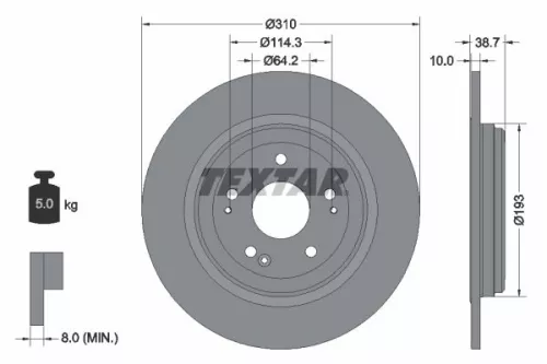 TEXTAR TEXTAR (92306103) 1x TEXTAR 92306103 Brake Disc 
