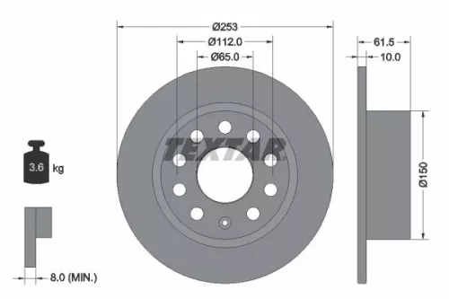 1x TEXTAR 92306603 Brake Disc