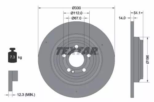 TEXTAR TEXTAR (92306905) 1x TEXTAR 92306905 Brake Disc 