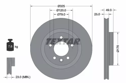 TEXTAR TEXTAR (92307803) 1x TEXTAR 92307803 Brake Disc 