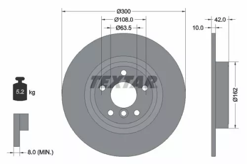 1x TEXTAR 92309505 Brake Disc