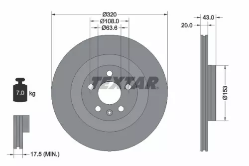 1x  TEXTAR Brake Disc