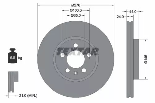 TEXTAR TEXTAR (92313703) 1x TEXTAR 92313703 Brake Disc 