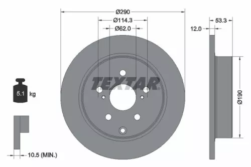 TEXTAR TEXTAR (92314203) 1x TEXTAR 92314203 Brake Disc 
