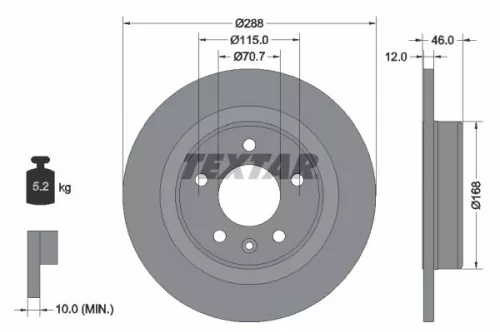TEXTAR TEXTAR (92314603) 1x TEXTAR 92314603 Brake Disc 