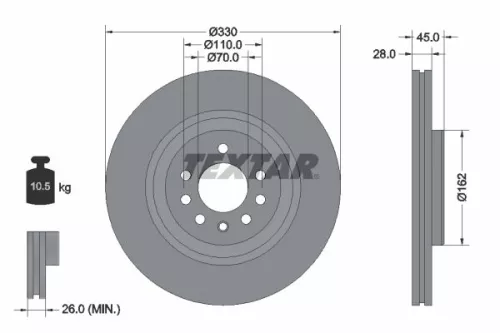 TEXTAR TEXTAR 92315903 1x TEXTAR 92315903 Brake Disc 