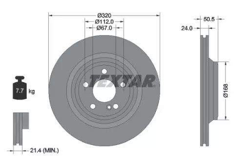 1x  TEXTAR Brake Disc