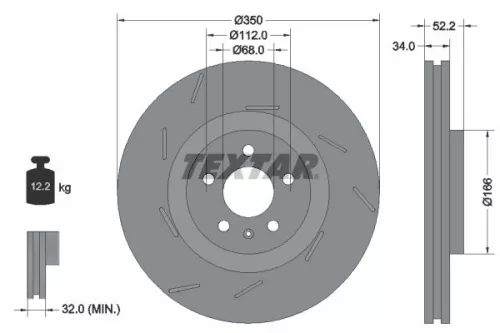 1x TEXTAR 92319005 Brake Disc