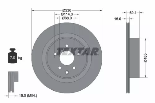 1x  TEXTAR Brake Disc