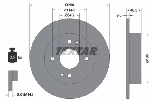 TEXTAR TEXTAR 92320203 1x TEXTAR 92320203 Brake Disc 