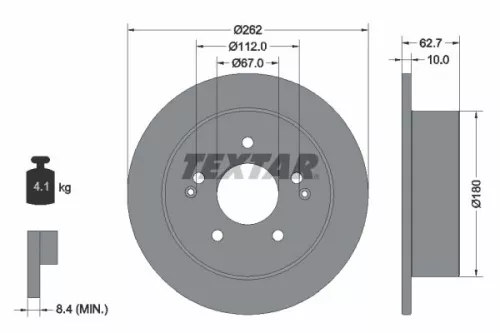 TEXTAR TEXTAR 92322203 1x TEXTAR 92322203 Brake Disc 