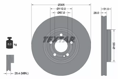 TEXTAR TEXTAR (92323405) 1x  TEXTAR Brake Disc 