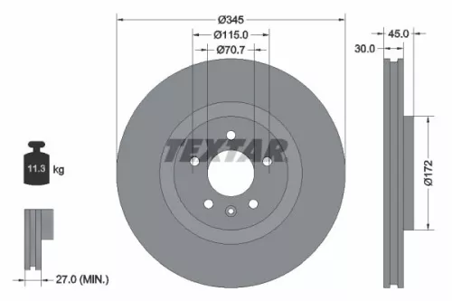 TEXTAR TEXTAR (92323705) 1x  TEXTAR Brake Disc 