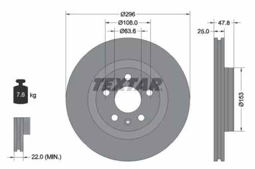 1x  TEXTAR Brake Disc