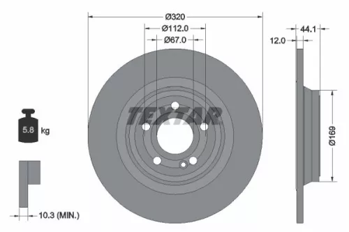 TEXTAR TEXTAR (92324303) 1x  TEXTAR Brake Disc 