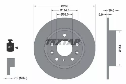TEXTAR TEXTAR (92324703) 1x  TEXTAR Brake Disc 