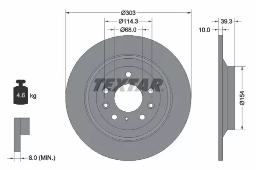 TEXTAR TEXTAR 92324803 1x TEXTAR 92324803 Brake Disc 