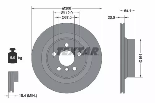 1x  TEXTAR Brake Disc