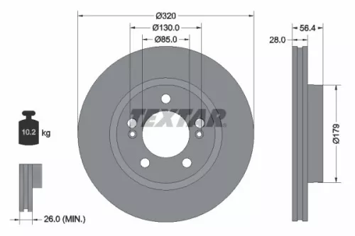 1x  TEXTAR Brake Disc