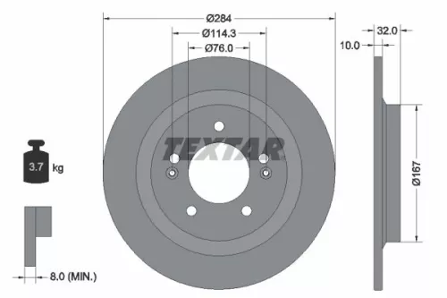 TEXTAR TEXTAR (92333303) 1x  TEXTAR Brake Disc 
