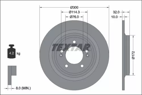 TEXTAR TEXTAR (92337203) 1x  TEXTAR Brake Disc 