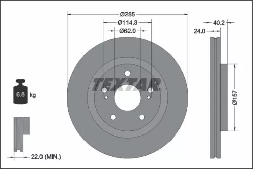 1x  TEXTAR Brake Disc