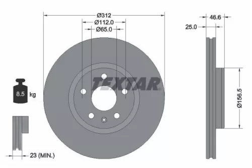 TEXTAR TEXTAR 92343203 1x TEXTAR 92343203 Brake Disc 