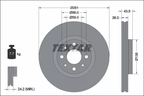 TEXTAR TEXTAR (92344703) 1x  TEXTAR Brake Disc 