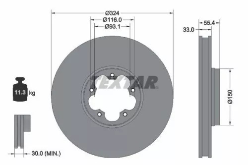 TEXTAR TEXTAR (92347103) 1x  TEXTAR Brake Disc 