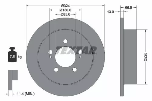 TEXTAR TEXTAR (92347403) 1x  TEXTAR Brake Disc 
