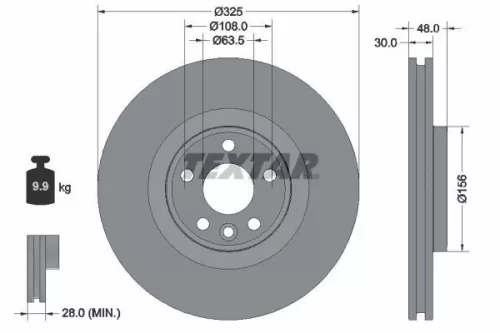 1x  TEXTAR Brake Disc