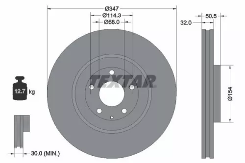 TEXTAR TEXTAR (92348903) 1x  TEXTAR Brake Disc 